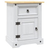 Bedside Cabinet Mexican Pine Corona Range White 53x39x67 cm - Front View