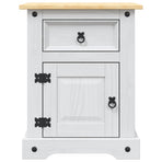 Bedside Cabinet Mexican Pine Corona Range White 53x39x67 cm