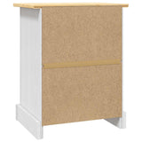 Bedside Cabinet Mexican Pine Corona Range White 53x39x67 cm - Rear View
