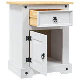 Bedside Cabinet Mexican Pine Corona Range White 53x39x67 cm - Close-Up Angle
