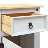 Bedside Cabinet Mexican Pine Corona Range White 53x39x67 cm - Low Angle