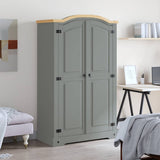 Wardrobe Mexican Pine Corona Range 2 Doors Grey - Front View