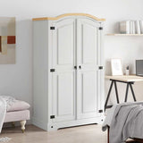 Wardrobe Mexican Pine Corona Range 2 Doors White - Front View