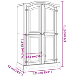 Wardrobe Mexican Pine Corona Range 2 Doors White - Extra Image