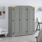 Wardrobe Mexican Pine Corona Range 3 Doors Grey - Front View