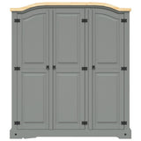Wardrobe Mexican Pine Corona Range 3 Doors Grey - Side View