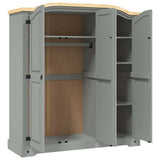 Wardrobe Mexican Pine Corona Range 3 Doors Grey - Rear View