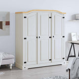 Wardrobe Mexican Pine Corona Range 3 Doors White - Front View