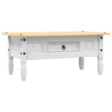 Coffee Table Mexican Pine Corona Range White 100x55x45 cm - Front View