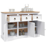 Sideboard Solid Mexican Pinewood Corona Range White 132x43x78 cm - Top-Down View