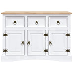 Sideboard Solid Mexican Pinewood Corona Range White 132x43x78 cm