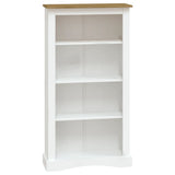 4-Tier Bookcase Mexican Pine Corona Range White 80x29x150 cm - Front View