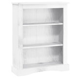 3-Tier Bookcase Mexican Pine Corona Range White 81x29x100 cm - Front View