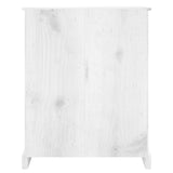3-Tier Bookcase Mexican Pine Corona Range White 81x29x100 cm - Rear View