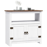 TV Cabinet Mexican Pine Corona Range White 80x43x78 cm - Side View