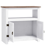 TV Cabinet Mexican Pine Corona Range White 80x43x78 cm - Close-Up Angle