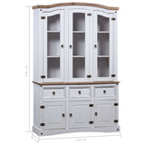 Buffet & Hutch Mexican Pine Corona Range White - Close-Up Angle