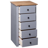 Sideboard Grey 46x40x89 cm Pine Panama Range - 45-Degree Angle