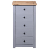 Sideboard Grey 46x40x89 cm Pine Panama Range - Rear View