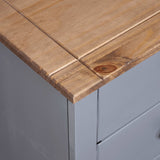 Sideboard Grey 46x40x89 cm Pine Panama Range - Close-Up Angle