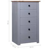 Sideboard Grey 46x40x89 cm Pine Panama Range - Extra Image
