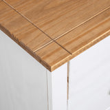 Sideboard White 46x40x89 cm Pine Panama Range - Close-Up Angle