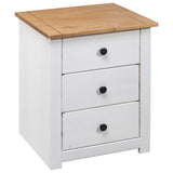 Bedside Cabinet White 46x40x57 cm Pinewood Panama Range - Top-Down View