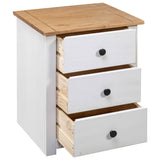 Bedside Cabinet White 46x40x57 cm Pinewood Panama Range - 45-Degree Angle