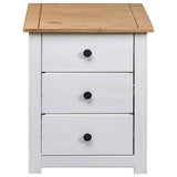 Bedside Cabinet White 46x40x57 cm Pinewood Panama Range - Rear View