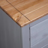 Sideboard Grey 80x40x83 cm Pinewood Panama Range - Close-Up Angle