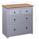 Sideboard Grey 80x40x83 cm Pinewood Panama Range - Extra Image