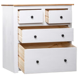 Sideboard White 80x40x83 cm Pinewood Panama Range - Front View