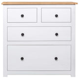 Sideboard White 80x40x83 cm Pinewood Panama Range - Side View