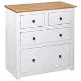 Sideboard White 80x40x83 cm Pinewood Panama Range - Top-Down View