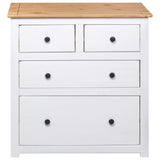 Sideboard White 80x40x83 cm Pinewood Panama Range - Rear View
