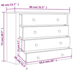 Side Cabinet 80x40x73 cm Pine Panama Range
