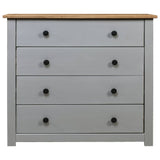 Side Cabinet Grey 80x40x73 cm Pine Panama Range - Front View