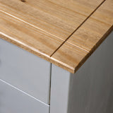 Side Cabinet Grey 80x40x73 cm Pine Panama Range