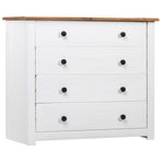 Side Cabinet White 80x40x73 cm Pine Panama Range
