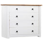 Side Cabinet White 80x40x73 cm Pine Panama Range