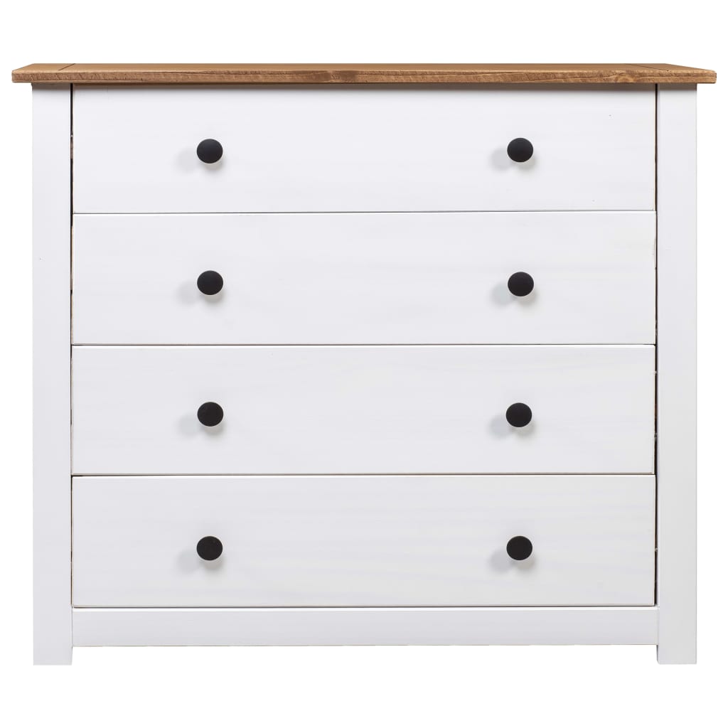 Side Cabinet White 80x40x73 cm Pine Panama Range