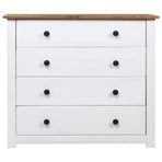 Side Cabinet White 80x40x73 cm Pine Panama Range