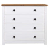 Side Cabinet White 80x40x73 cm Pine Panama Range - Front View