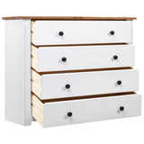 Side Cabinet White 80x40x73 cm Pine Panama Range - Side View