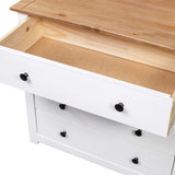 Side Cabinet White 80x40x73 cm Pine Panama Range - Top-Down View