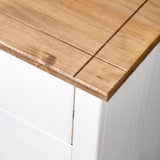 Side Cabinet White 80x40x73 cm Pine Panama Range - 45-Degree Angle