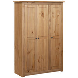 3-Door Wardrobe 118x50x171.5 cm Pine Panama Range - Front View