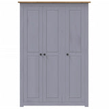 3-Door Wardrobe Grey 118x50x171.5 cm Pine Panama Range - Top-Down View