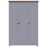 3-Door Wardrobe Grey 118x50x171.5 cm Pine Panama Range