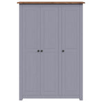3-Door Wardrobe Grey 118x50x171.5 cm Pine Panama Range